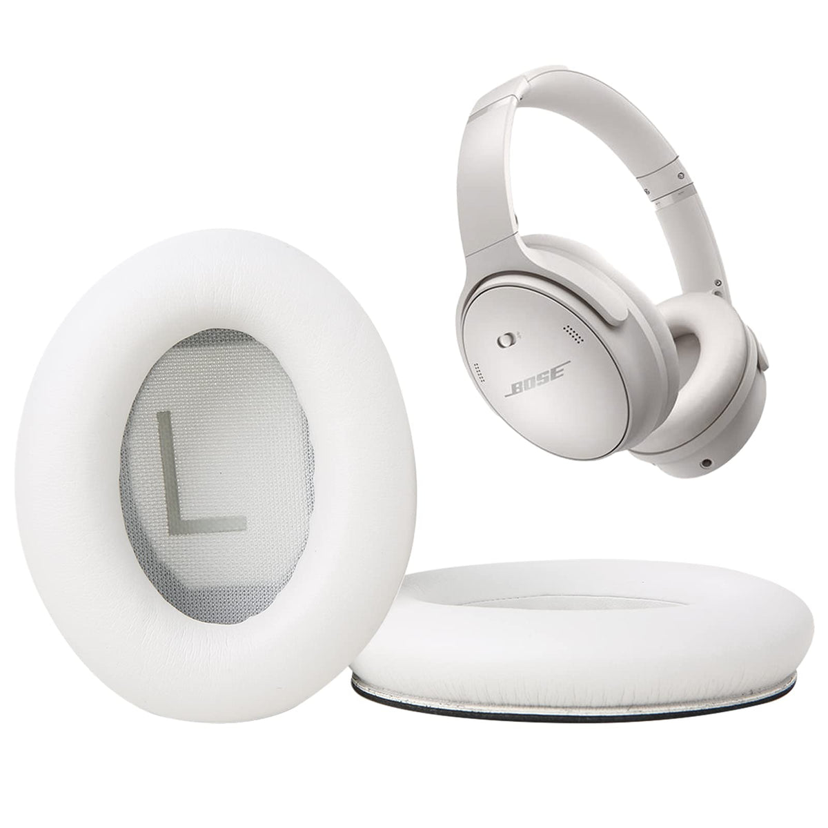 Earrock Bose QC45 earpads close-up showing memory foam comfort
