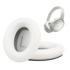 Earrock Bose QC45 earpads lambskin white for premium comfort and noise isolation.