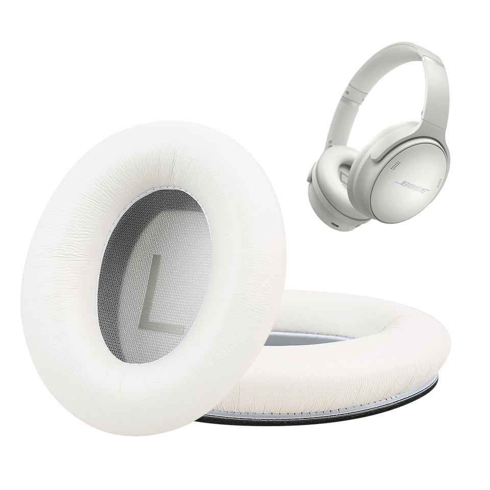 Earrock Bose QC45 earpads lambskin white for premium comfort and noise isolation.