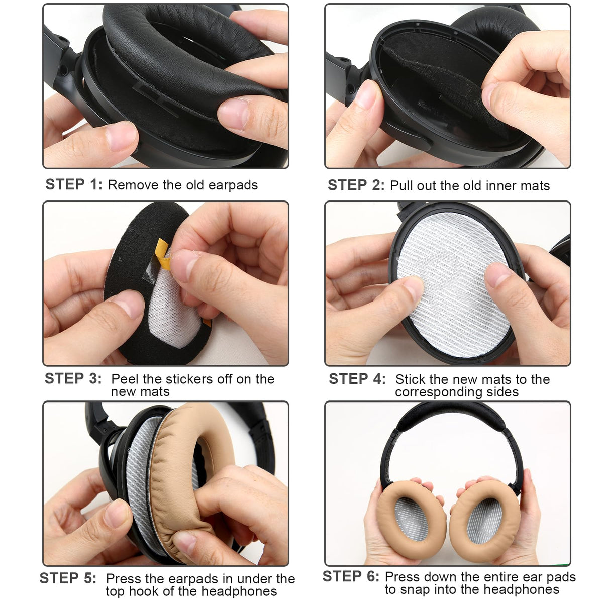 Close-up memory foam detail from Earrock QC35 pads