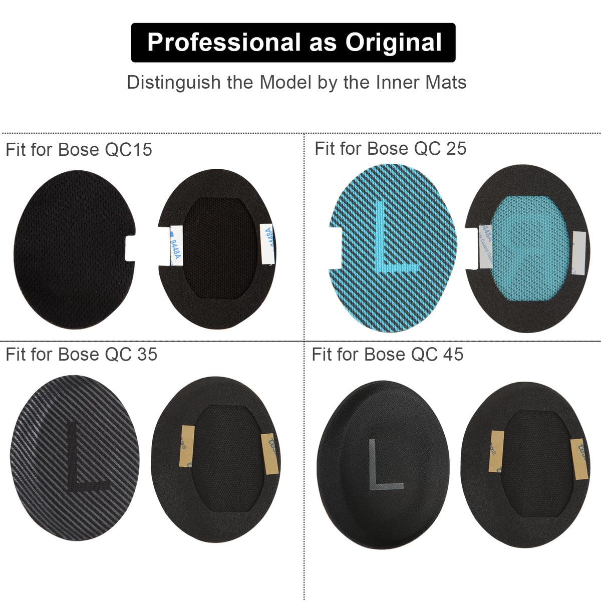 Premium stitching detail on Earrock QC35 earpads