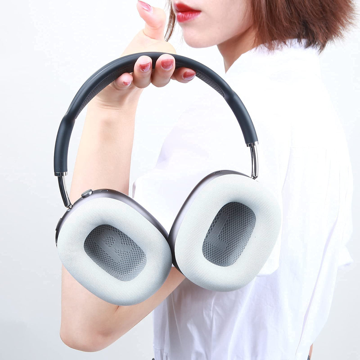 Earrock earpads next to ruler showing accurate size and compatibility benefit