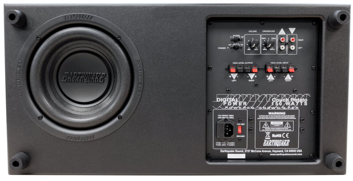 Earthquake CP-8 ported enclosure directs deep bass energy.
