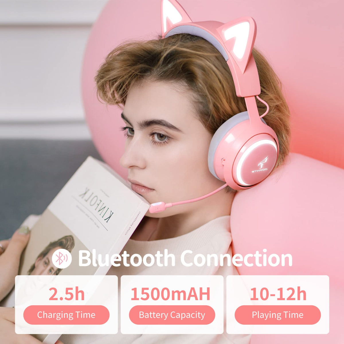 EASARS headphones with retractable mic for clear voice chat