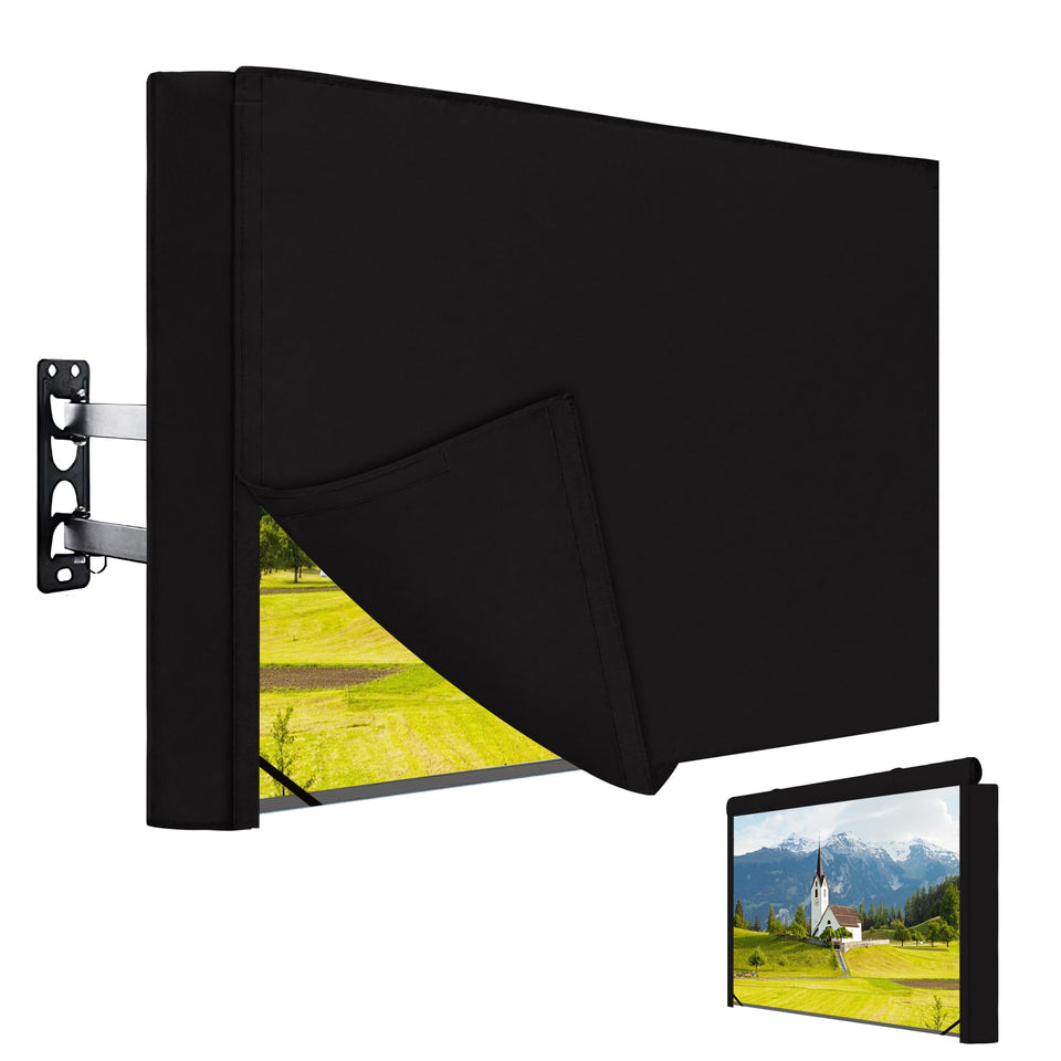 Easy-Going front view showing full cover protecting a TV with quick access