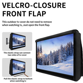 Easy-Going cover on patio TV in natural setting protecting equipment outdoors