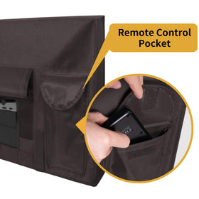 Easy-Going TV cover with Velcro bottom closure for secure fit.