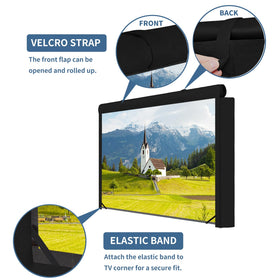 Easy-Going waterproof and weatherproof fabric protecting an outdoor TV