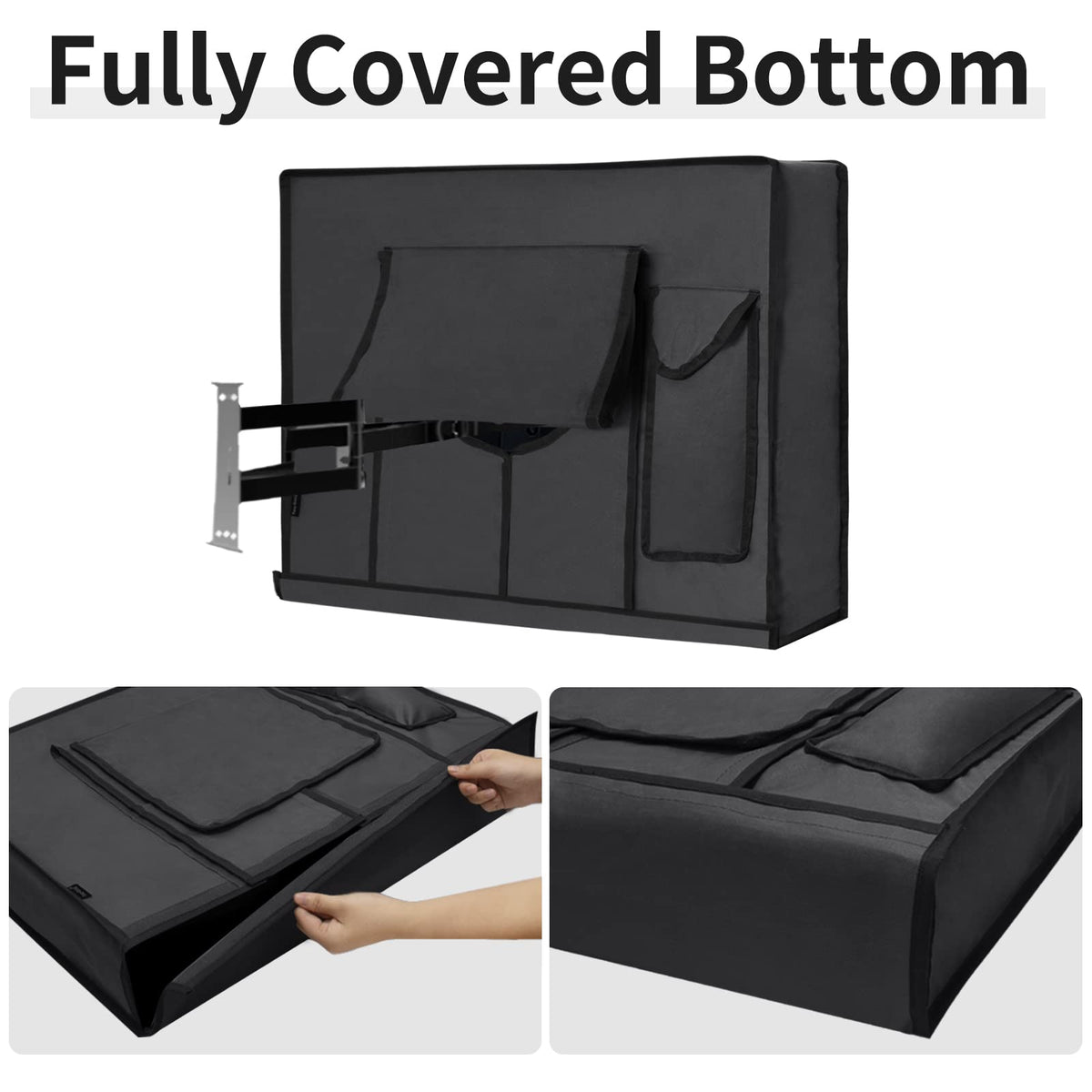 Easy-Going view of sealed bottom Velcro showing snug protection against water