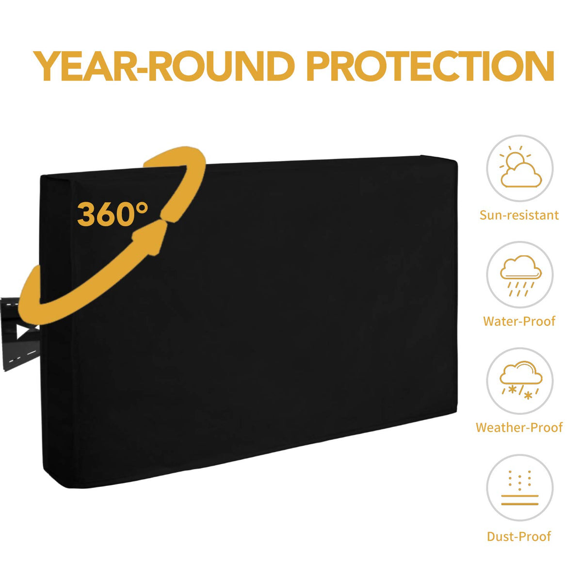 Easy-Going seamless top weatherproofing guards against rain and sun.