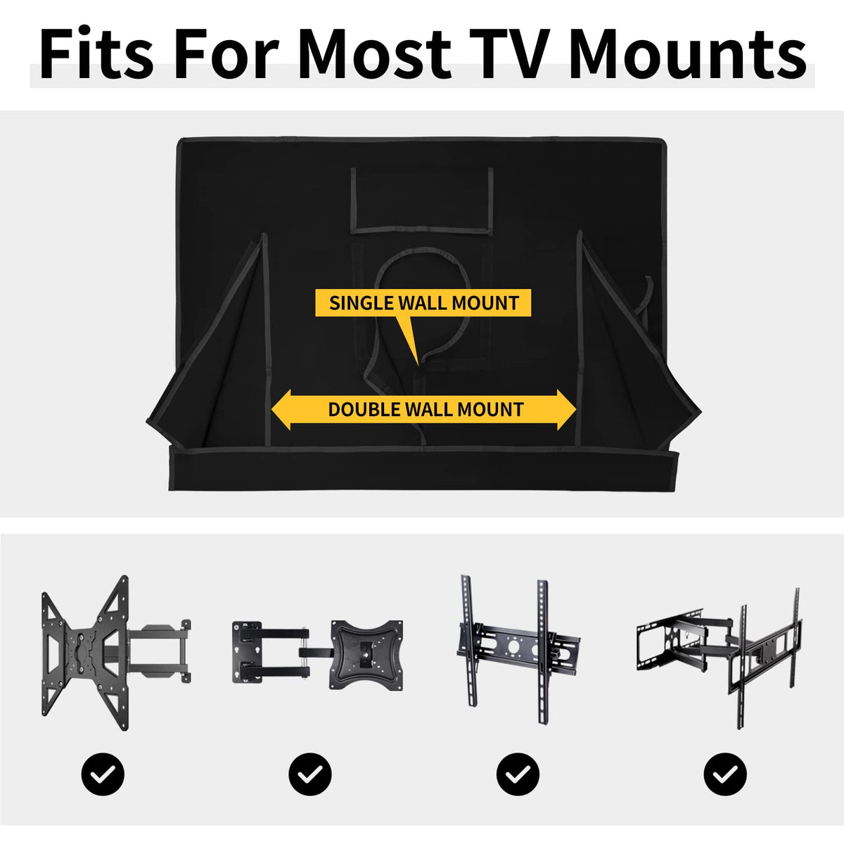 Easy-Going cover on mounted outdoor TV in patio setting protecting electronics