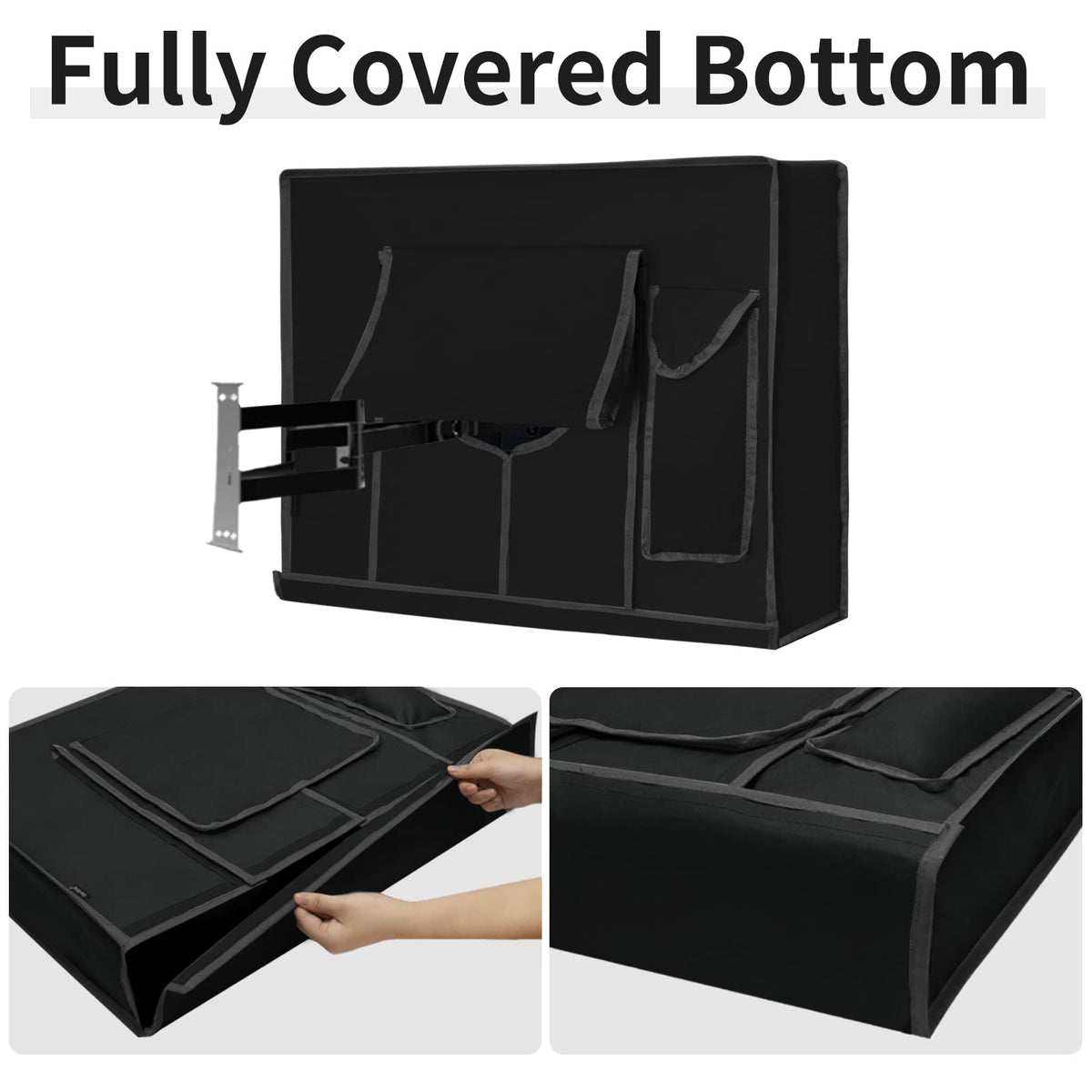 Easy-Going detail of sealed Velcro bottom preventing rain and dust intrusion