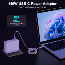 Easy Style 140W adapter with connected cable shows tidy, reliable power delivery.