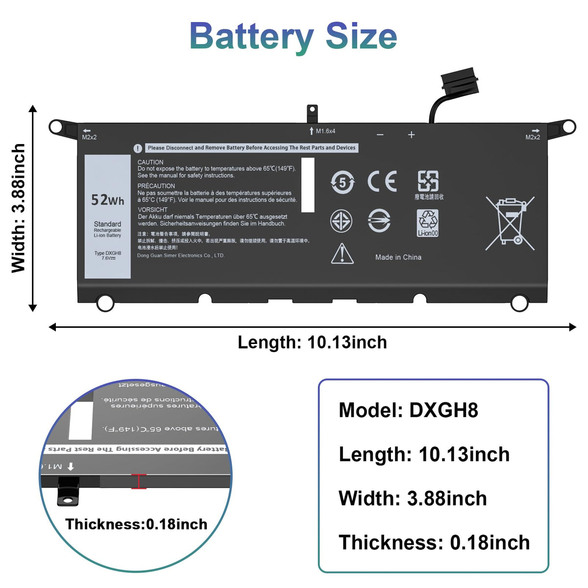 Easy Style DXGH8 beside ruler to show compact size and fit benefit