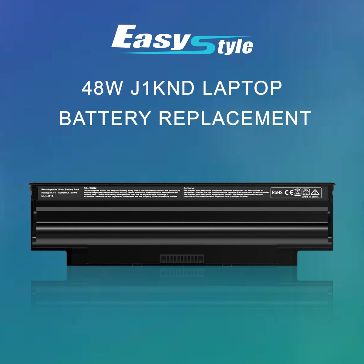 Easy Style J1KND 11.1V 48Wh Dell laptop battery for Inspiron 3520, portable power