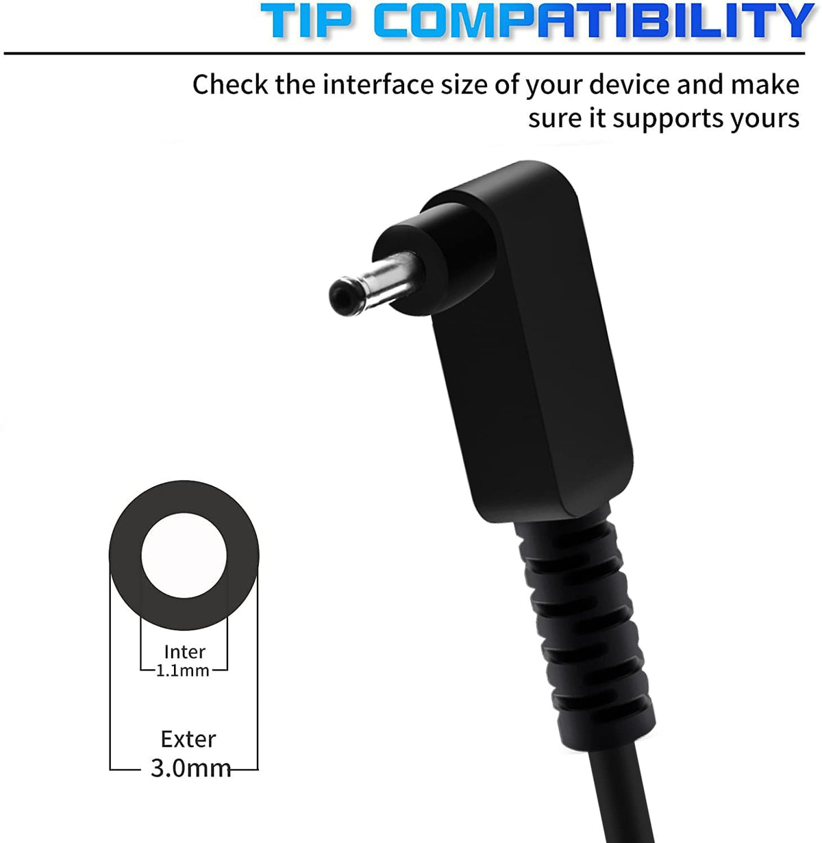 Easy Style 65W charger side connection showing DC plug for stable power delivery.