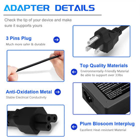 Easy Style DC tip close-up showing 1.1mm inner and 3.0mm outer diameter for precise fit.