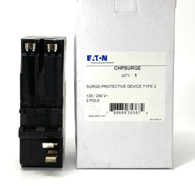 Eaton CHPSURGE mounted in electrical panel demonstrating compact space-saving protection