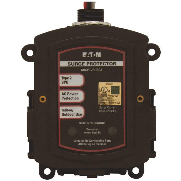 Eaton front panel view showing model and LED status for easy monitoring and protection