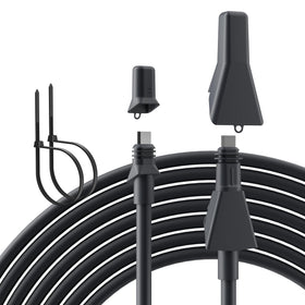 EAZUSE Starlink cable front view showing connectors and flat design, durable outdoors