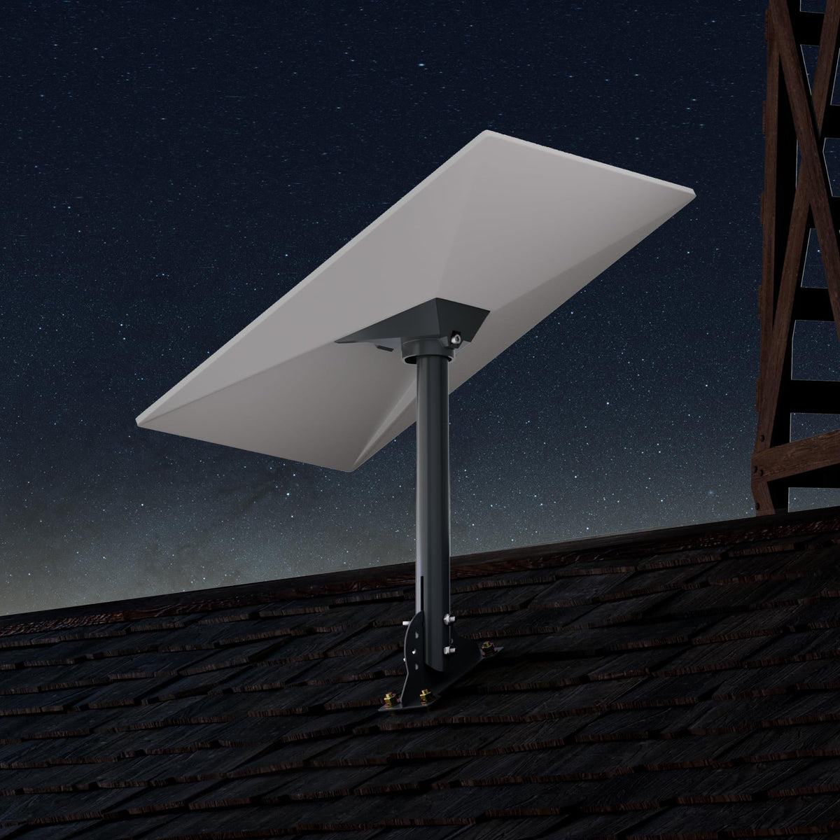EAZUSE mount front view showing stable dish support and improved durability