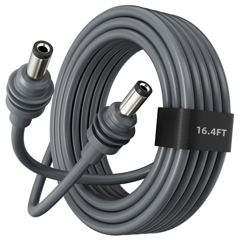 EAZUSE Starlink Mini front view showing full 16.4ft cable and connectors for easy reach