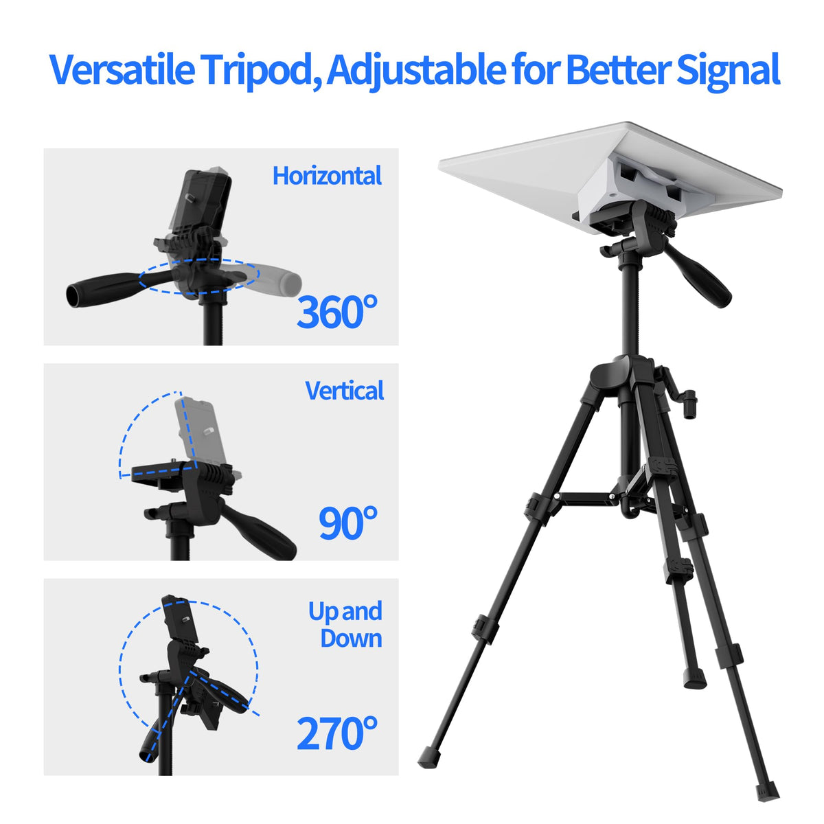 EAZUSE tripod mounted on RV rooftop showing portability and reliable outdoor performance