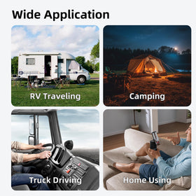 EAZUSE cable connected to Starlink Mini on camper showing portable connectivity benefits