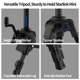 EAZUSE tripod beside a hand showing size and easy one-person setup