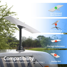 EAZUSE mount installed on roof providing secure Starlink placement and clear sky view