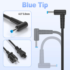 EBKK blue-tip charger designed for HP EliteBook models for travel-friendly use