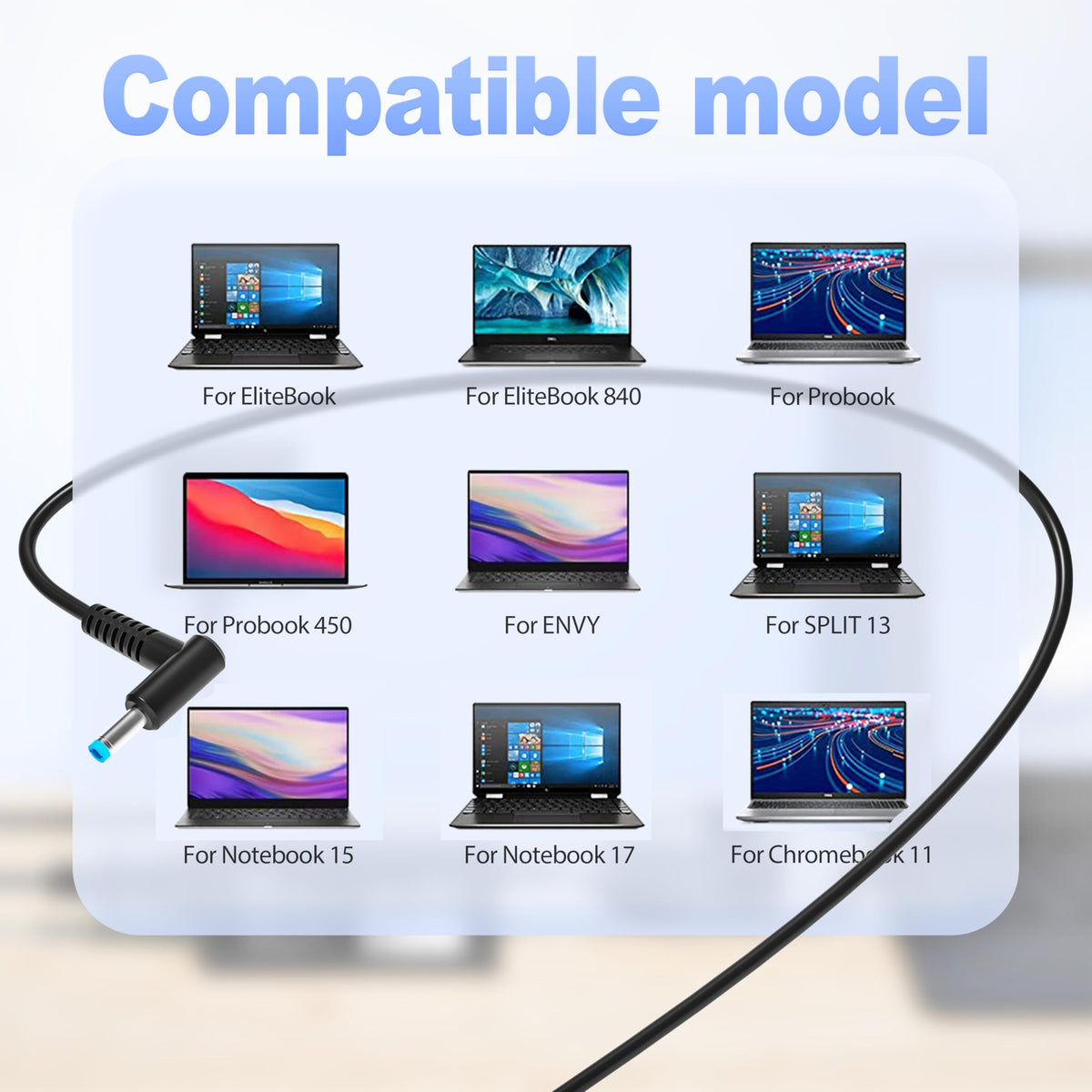 EBKK 65W charger compatible with HP ProBook series for steady daily charging
