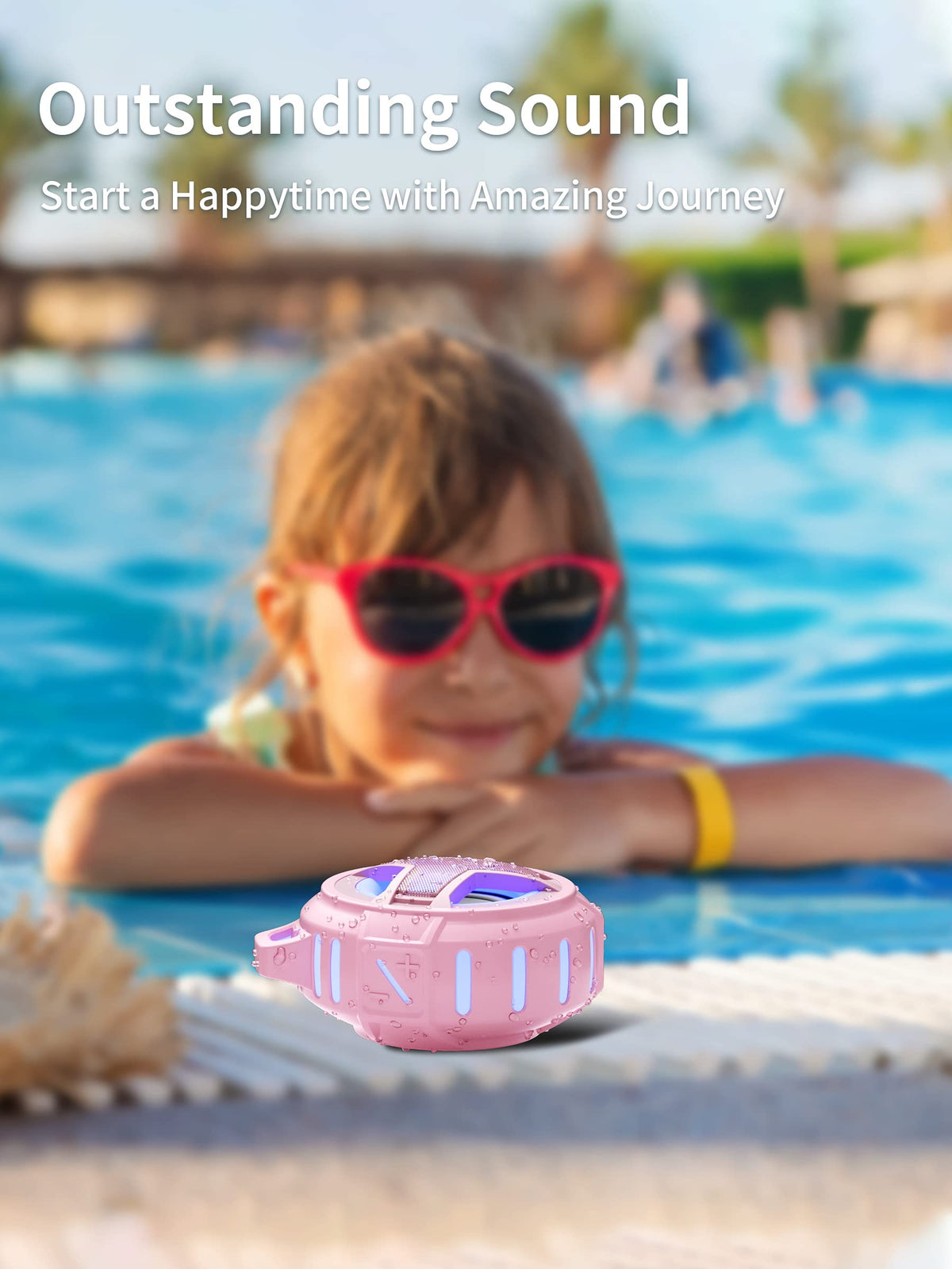 EBODA floating in pool illustrating waterproof and float advantage