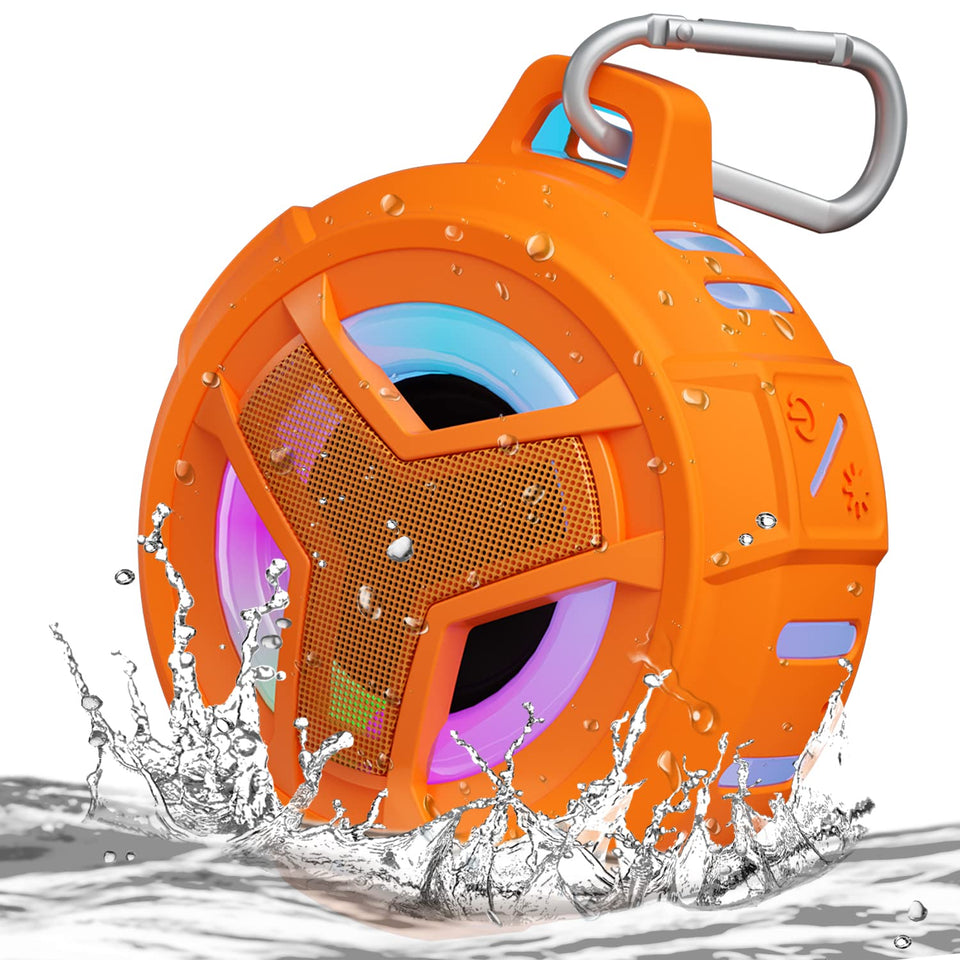 EBODA front view showcasing compact orange waterproof design and portability