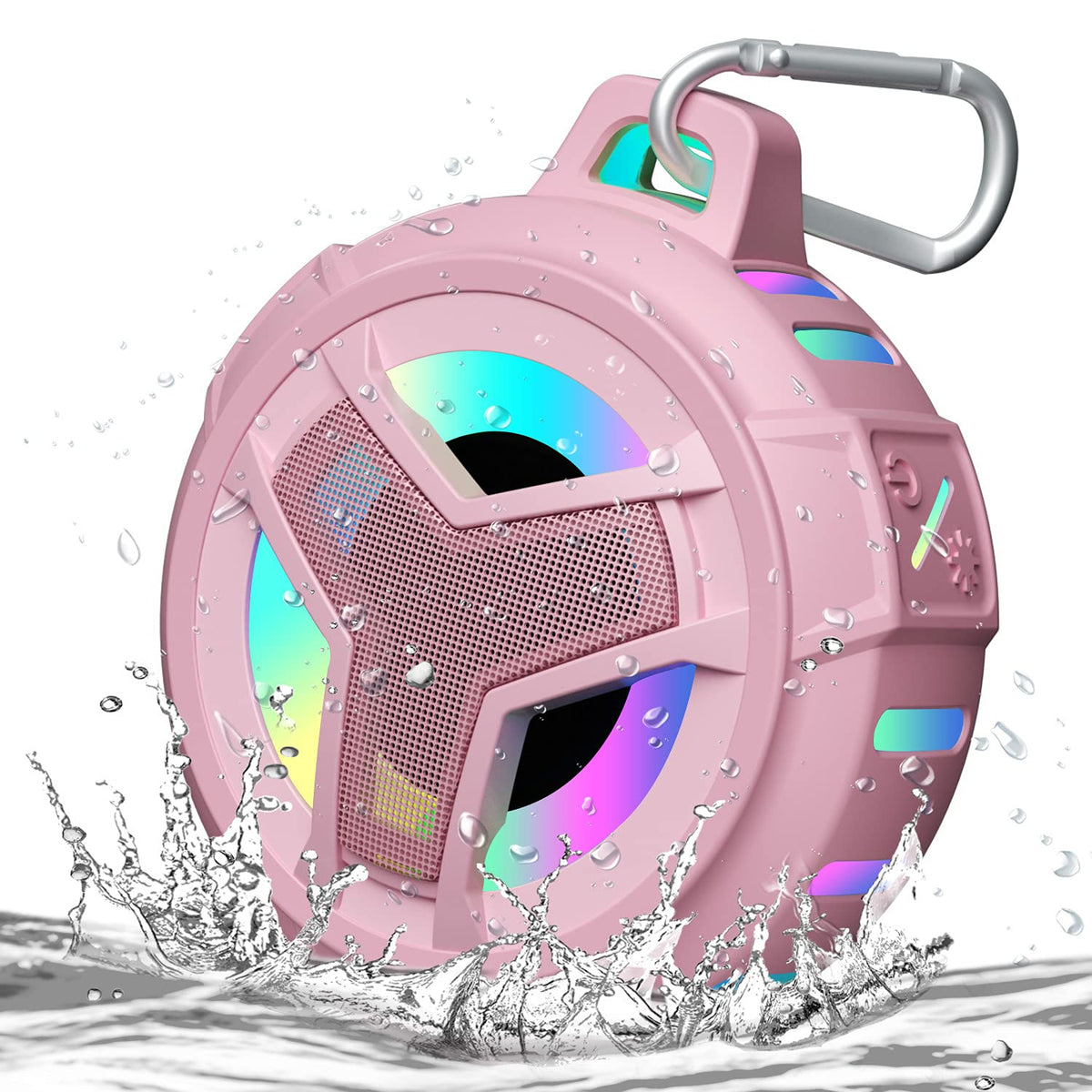 EBODA front view showing pink speaker and compact design benefit portability