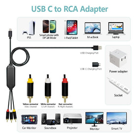 ECDREAM power via USB-A to USB-C keeps the device charged during use