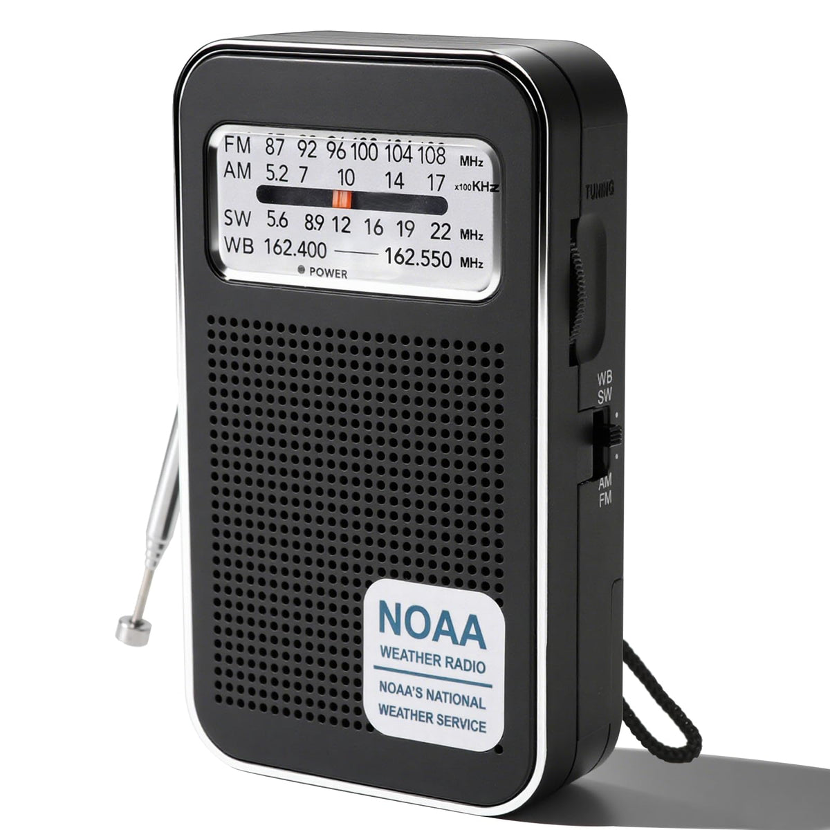 Echainstar rechargeable emergency radio with extended antenna for clearer reception.