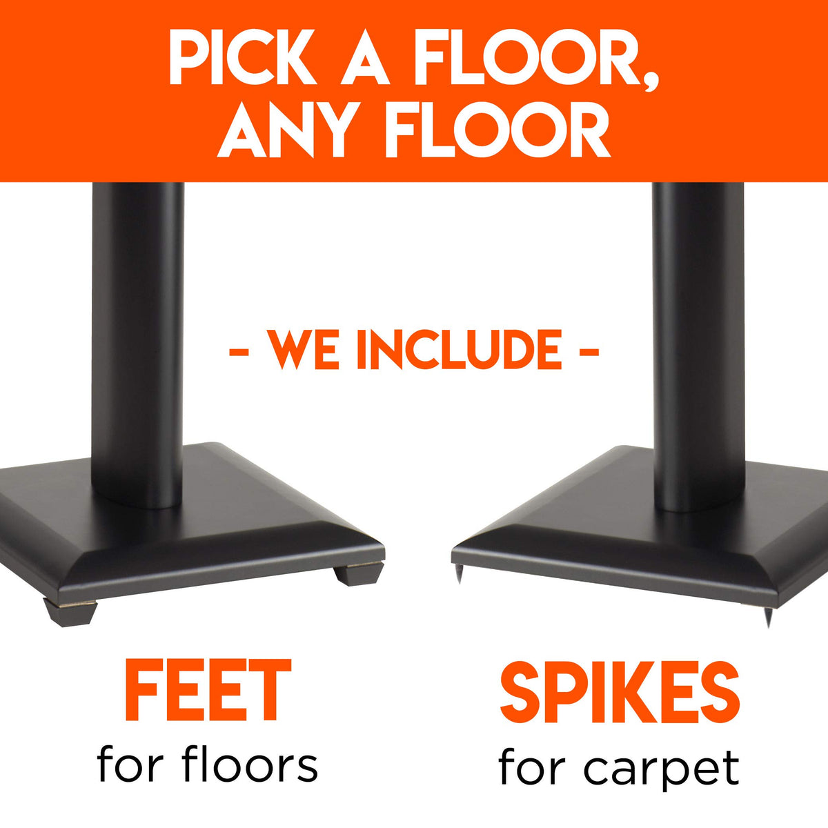 ECHOGEAR 28-inch height positions speakers at ear level