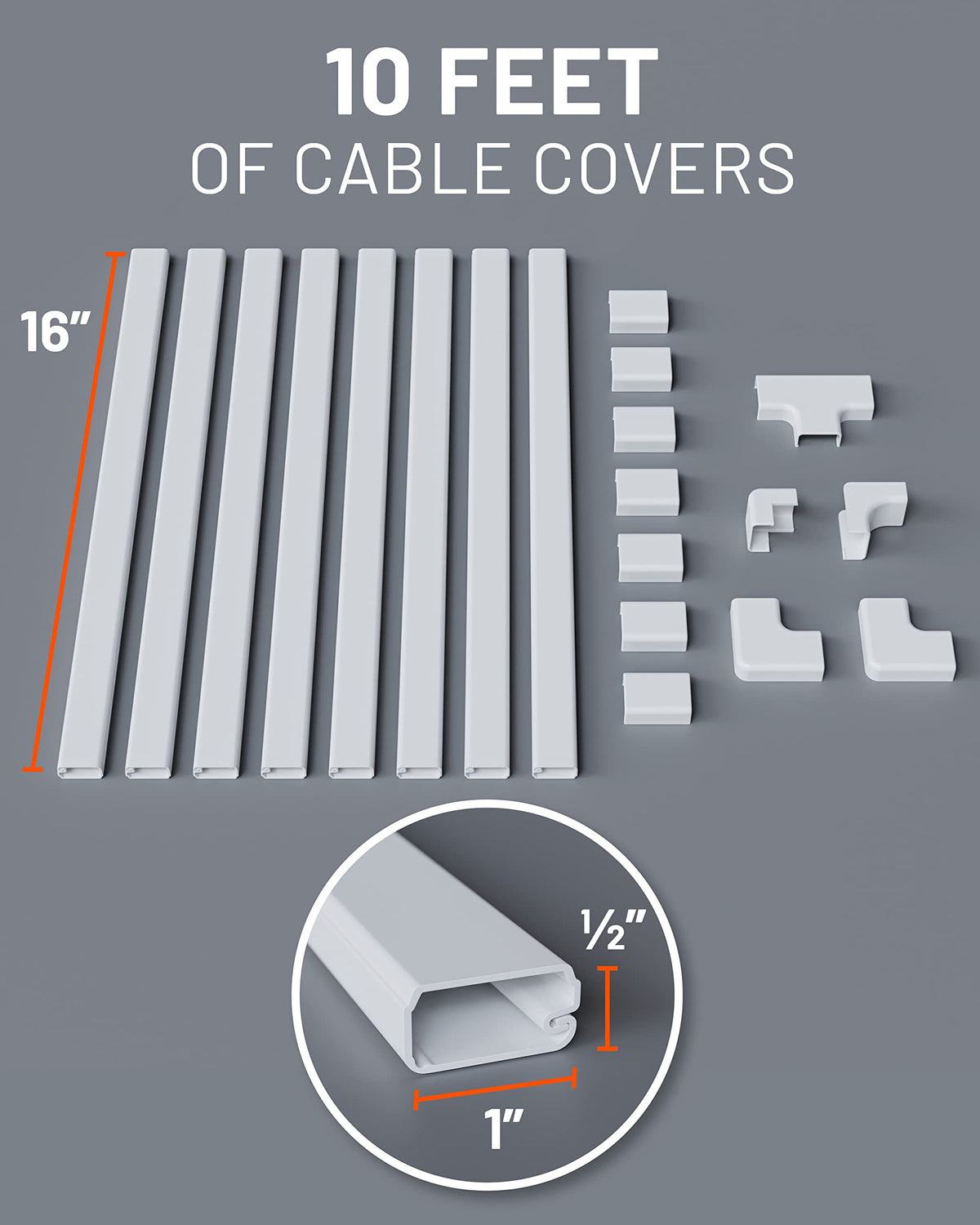 ECHOGEAR adhesive cable cover installs quickly with strong hold on walls