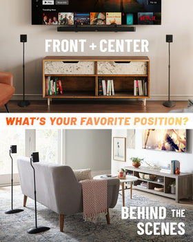 ECHOGEAR stand routing speaker cables through column for tidy setup