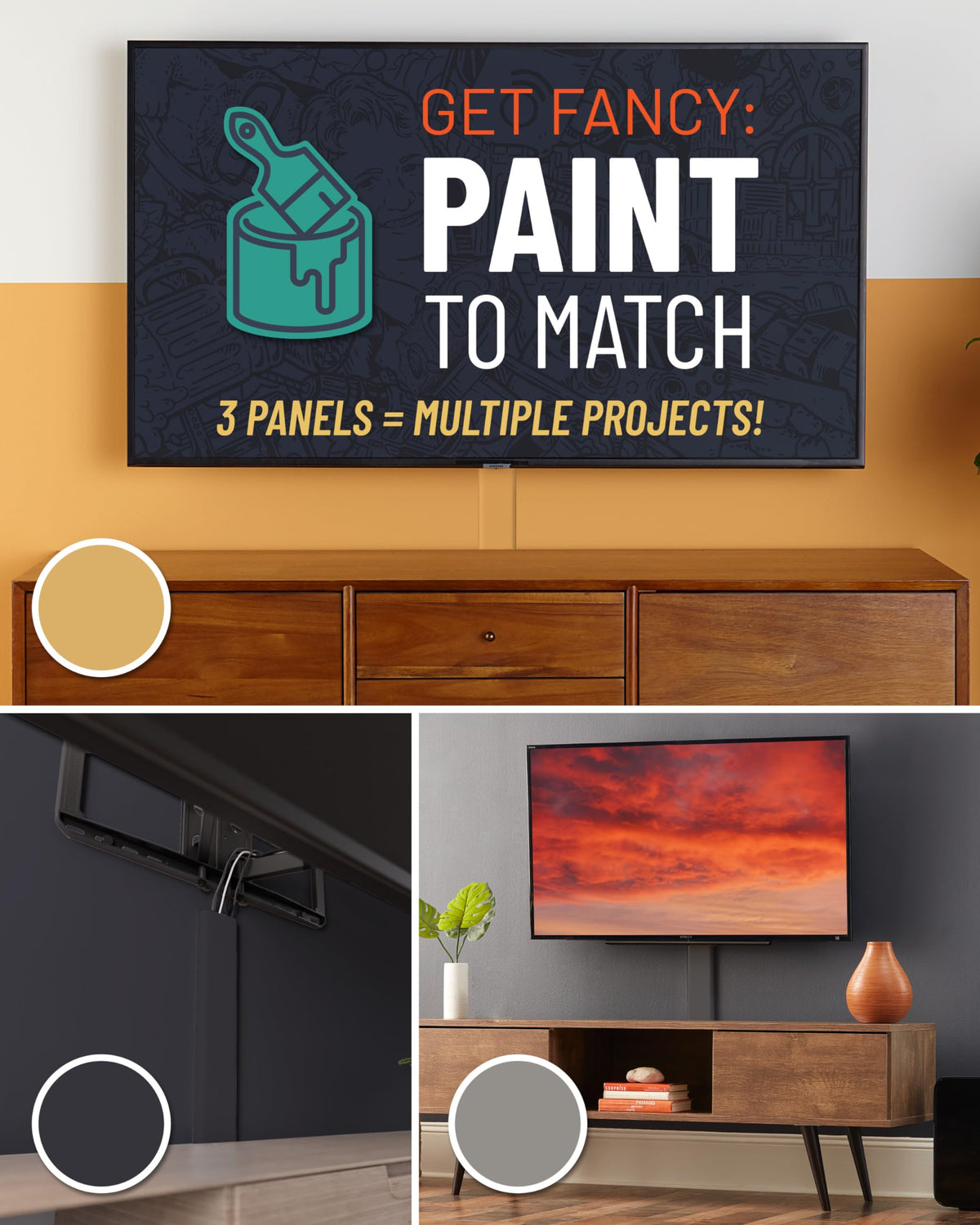 ECHOGEAR Ideal for wall-mounted TVs and soundbars with clutter reduction.