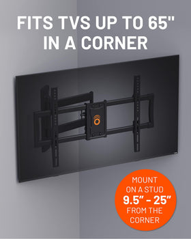 ECHOGEAR Corner TV Wall Mount includes install template for precise drilling