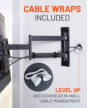 ECHOGEAR Corner TV Wall Mount offers tilt and level adjustment after installation