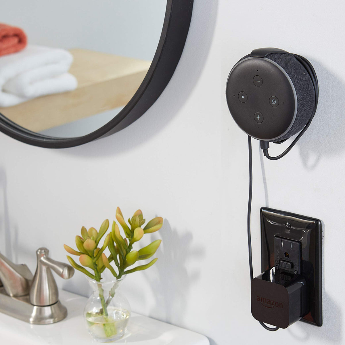 ECHOGEAR compact white mount complements any room aesthetic