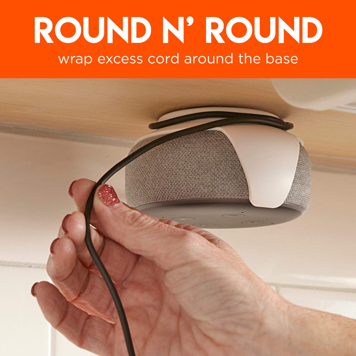 ECHOGEAR mount for Echo Dot 3rd Gen under cabinet blends with decor