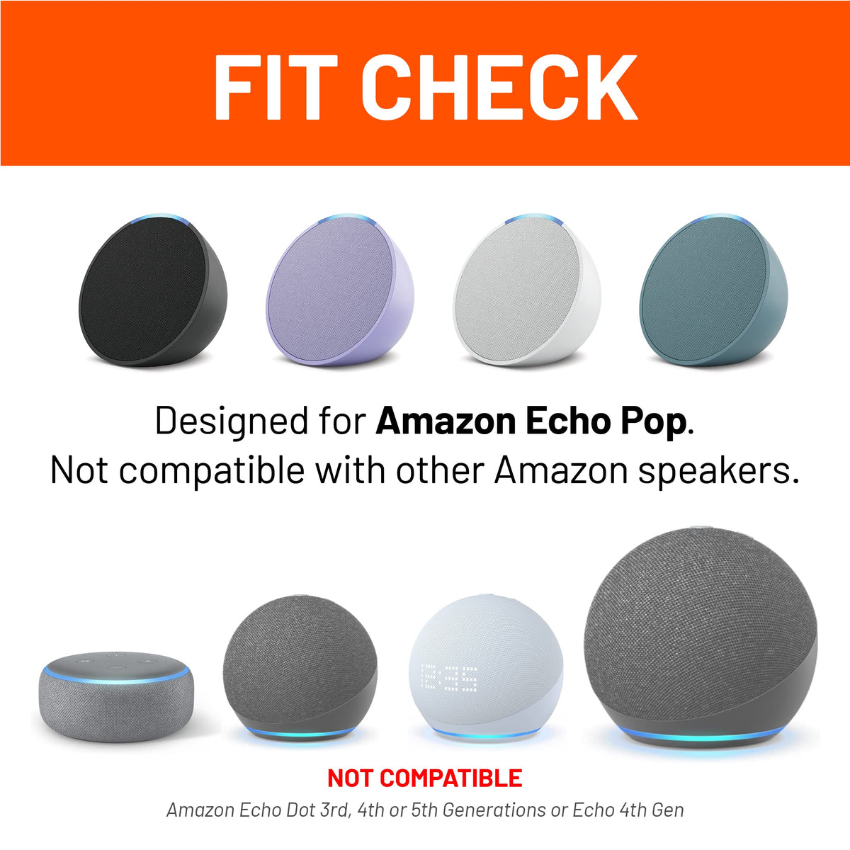 ECHOGEAR Echo Pop base provides stable support for wall mounting.