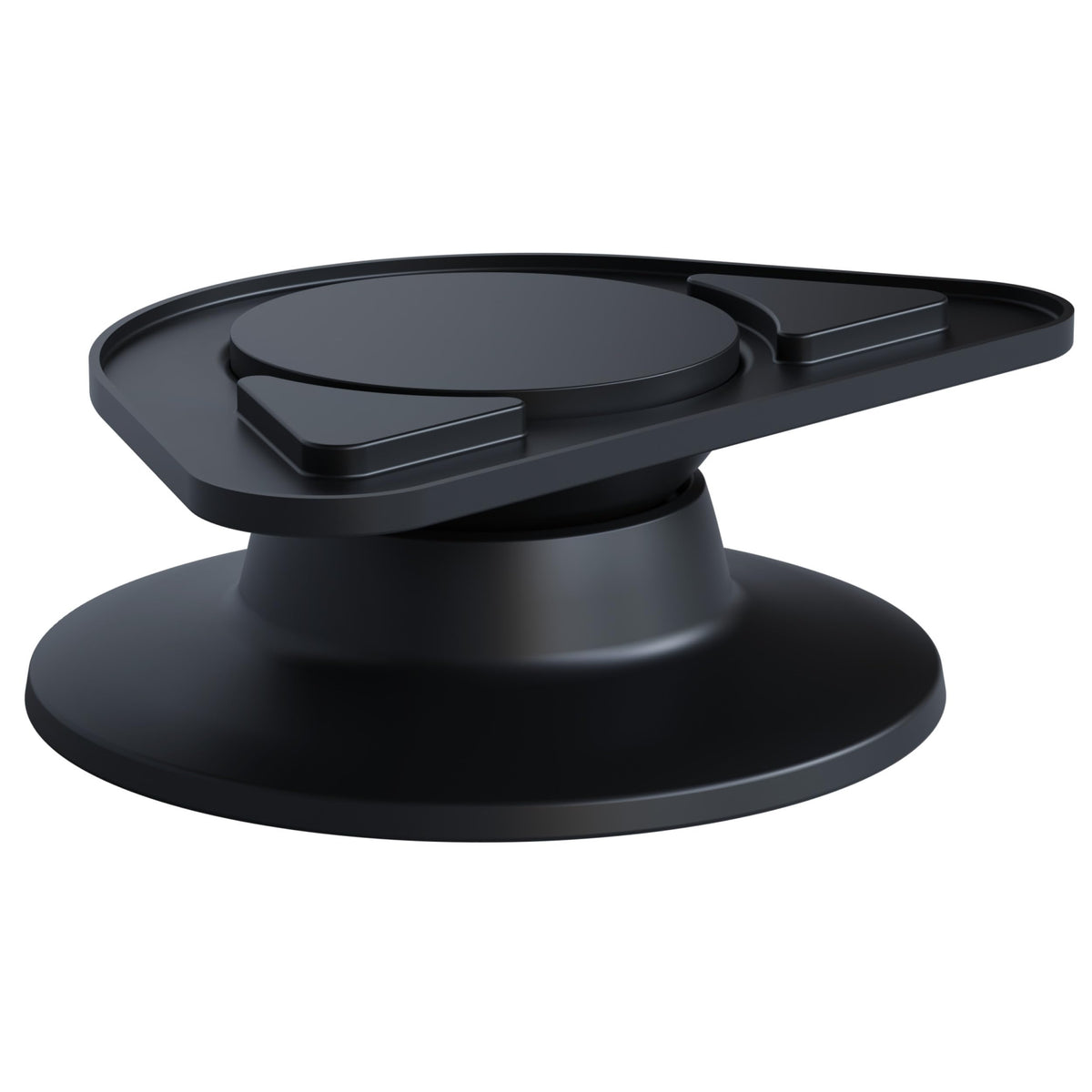 ECHOGEAR front view of stand showing secure hold and neat profile for better desk placement