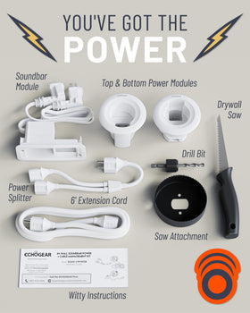 ECHOGEAR kit contents show everything needed for quick installation.
