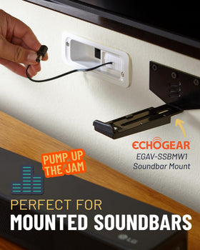 ECHOGEAR power brick splitter cord hides the external brick behind the TV.