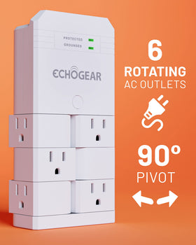 ECHOGEAR installed over existing outlet demonstrating quick, clean setup.